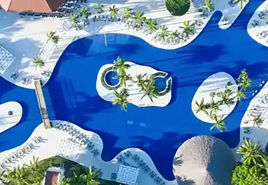 Aerial view of the Occidental Punta Cana pool